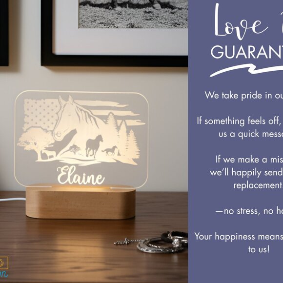 Cowboy Ride Custom Name Light • Personalized LED Cloud Decor • Western Gift - Picture 6 of 8